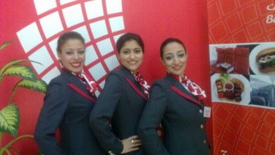 amira yasmin and mona gharib in bahrain air uniform