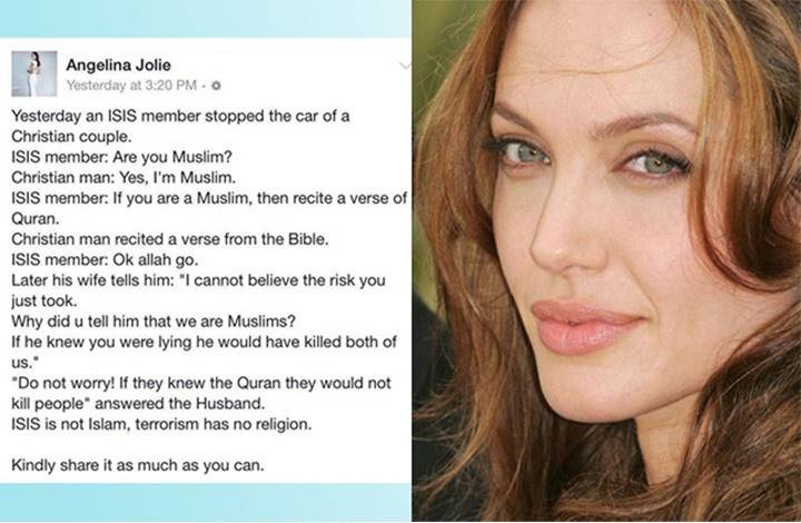 أنجلينا جولي تهاجم داعش: لو عرفوا معنى القرآن لما قتلوا الناس أنجلينا جولي