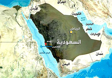 السعودية والسودان خريطة