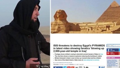 عاجل بالصور: تنظيم داعش الإرهابى يهدد بتفجير أهرامات الجيزة.... "ديلى ميل" داعش