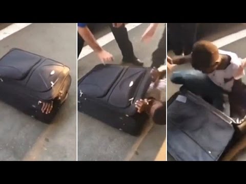 بالفيديو .. مهاجر إريتري طوله متر و80 سم يختبئ داخل حقيبة سفر 80