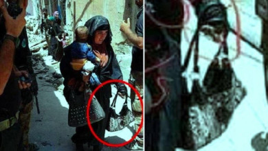 طفل حملته أمه "الداعشية" للتمويه ثم فجرت نفسها وقتلته ص