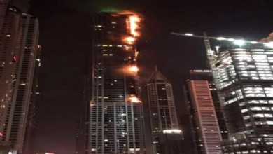 اندلاع حريق كبير في أحد أبراج دبي 349