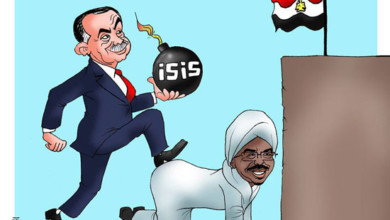 إهانة جديدة للسودان ..كاريكاتير مصري يضع فيه أردوغان قدمه على مؤخرة الرئيس البشير 48825 كاريكاتير