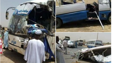 مصرع سيدة وإصابة (35) شخصاً نصفهم من أسرة واحدة في تصادم بص مع جرار حادث بالكلاكلة الشقيلاب تصادم