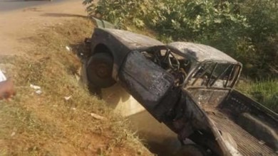 مقتل ثلاث تجار خراف حرقاً - مقتل ثلاث تجار "خراف" حرقاً بعد تعرضهم لحادث مروري مريع