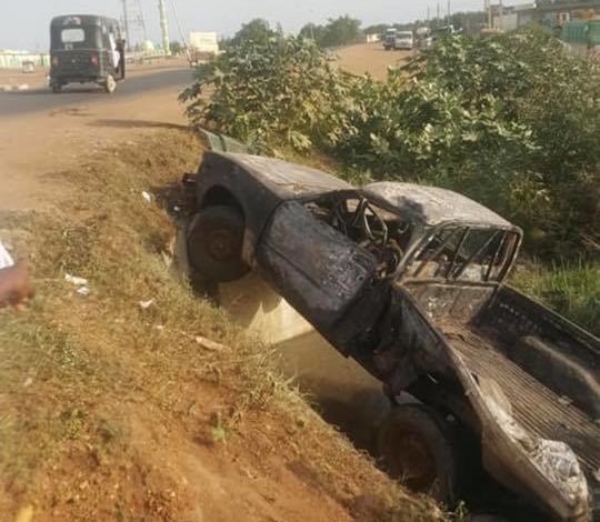 مقتل ثلاث تجار "خراف" حرقاً بعد تعرضهم لحادث مروري مريع مقتل ثلاث تجار خراف حرقاً