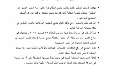 موكب سلمي للقصر الجمهوري يوم غد الثلاثاء للمطالبة بتنحي البشير FB IMG 1545668727099