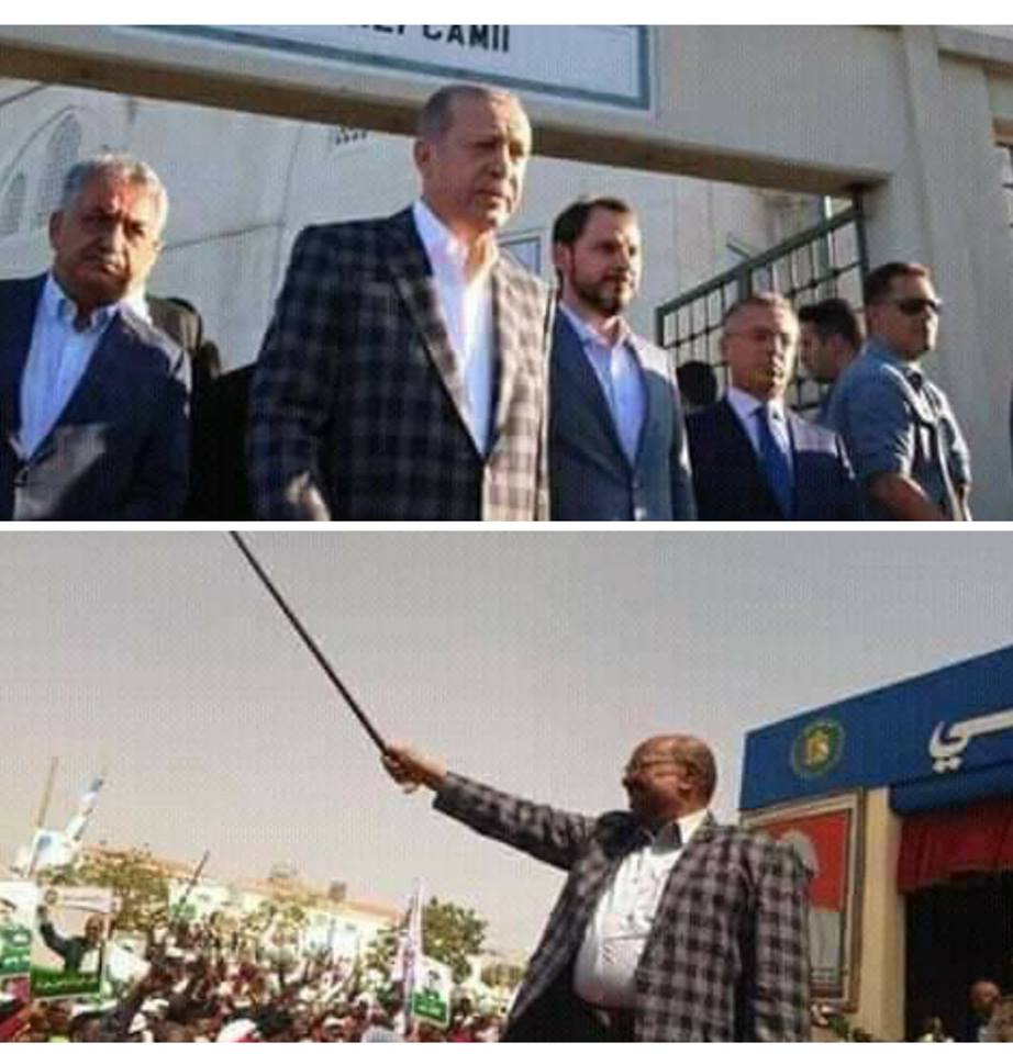 بالصور : “بدلة” الرئيس السوداني بدارفور الشبيهة بـ “أردوغان” تثير التعليقات والبعض يفسرها علمياً واردوغان