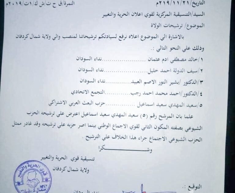 شاهد الخطاب المسرب لاسماء المرشحين .. خلافات حادة بين قوى التغيير وانسحاب ممثل الشيوعي 9C231BCA E270 440C 9AF0 F6C71B66FB6E