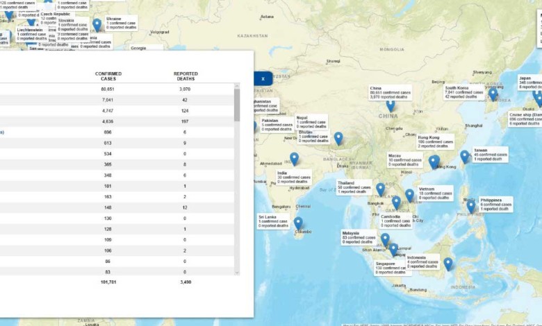 كورونا يكسر حاجز الـ 100 ألف إصابة و3.490 وفاة في 78 دولة image 1
