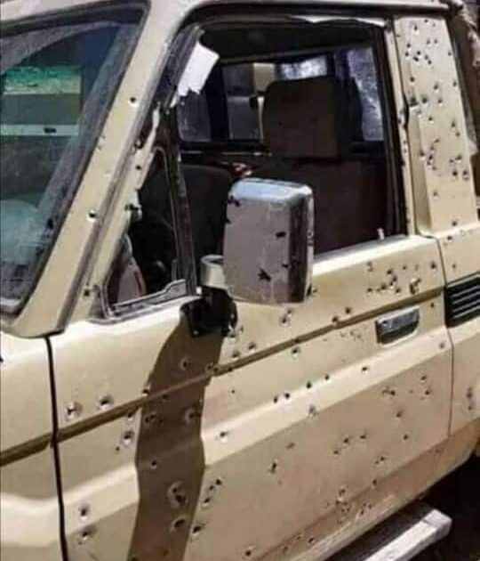 بالصورة: مشهد صادم لـ«وابل من الرصاص» على سيارة شُهداء الواجب بشمالي السودان FB IMG 1600684623057