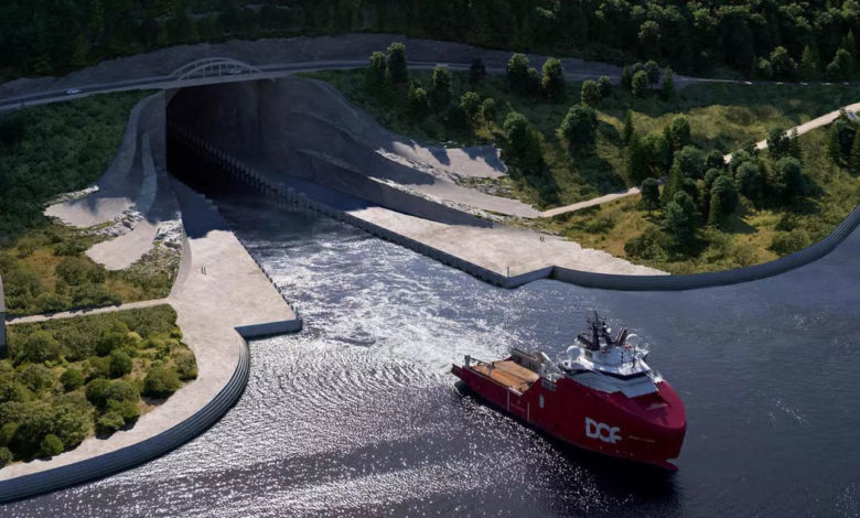 "تحفة هندسية" نرويجية.. بدء انجاز أول نفق للسفن حول العالم نفق سفن النرويج