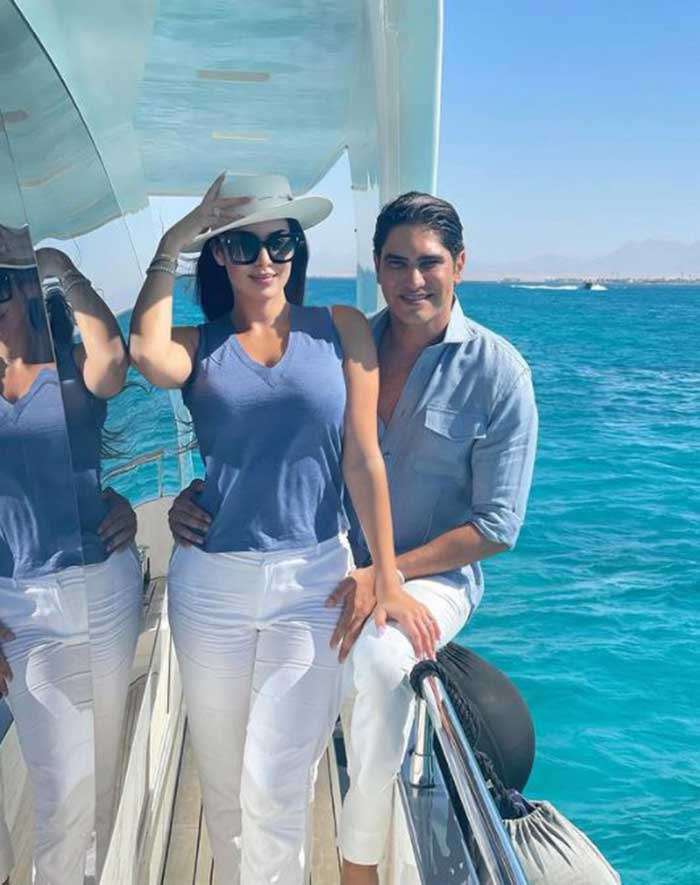 ياسمين صبري وزوجها يحتفلان بالعيد على متن يخت خاص في عرض البحر ياسمين صبري
