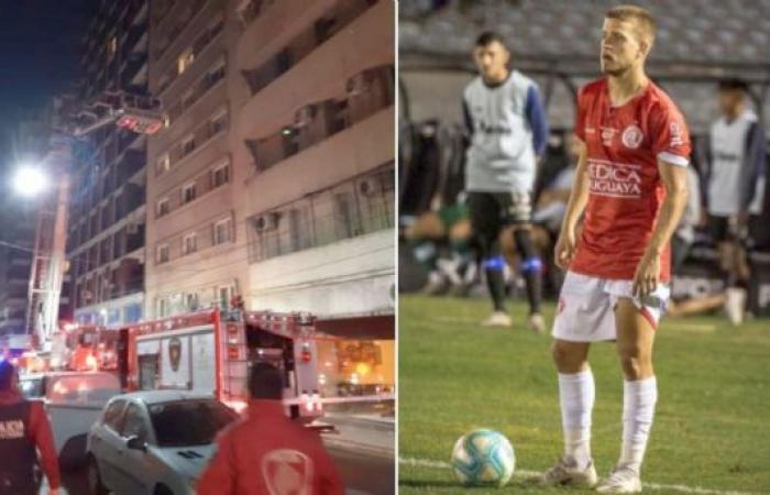 شاهد لاعب مصاب بكورونا يهرب من حريق عبر النافذة لاعب