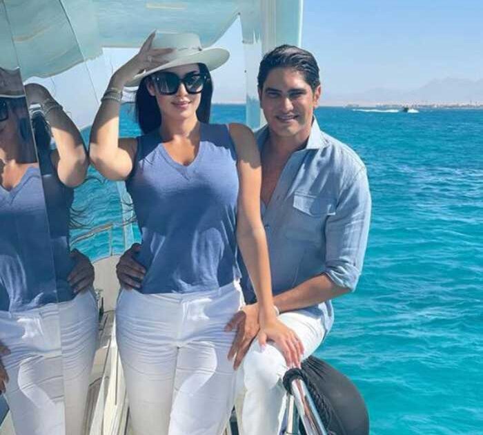 ياسمين صبري وزوجها يحتفلان بالعيد على متن يخت خاص في عرض البحر ياسمين صبري