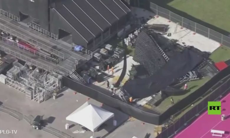 الشاشة العملاقة تنهار قبيل انطلاق مهرجان الموسيقى في الولايات المتحدة 341586