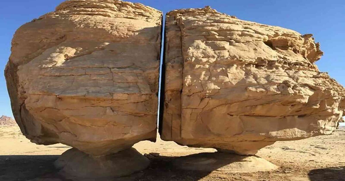 الصخرة الضخمة المقطوعة في السعودية تحدث "جلبة" على الإنترنت image