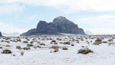 ثلج يغطي جبال تبوك