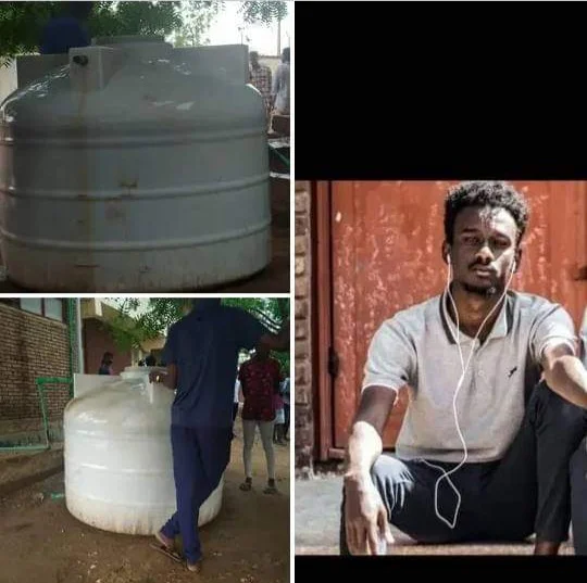 وفاة مواطن شاب بالأبيض جراء سقوط خزان مياه عليه بسبب العاصفة الترابية قبل ساعات وفاة مواطن شاب الابيض