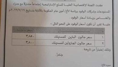 زيادة اسعار الوقود