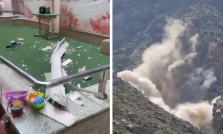 بالفيديو.. هزة ارضية تضرب الباحة السعودية وتسبب اضرار بالمدارس هزة أرضية في السعودية منطقة الباحة