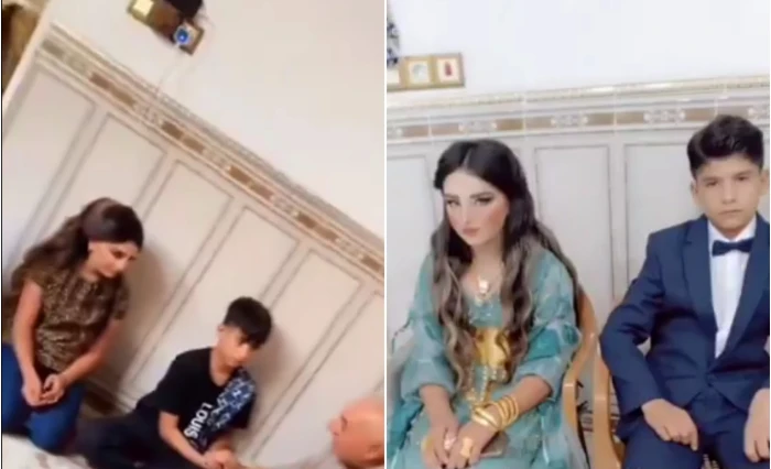 بالصورة .. لن تصدق أصغر زوجين 12 سنة فقط يثيران الجدل اصغر عروسين في العراق