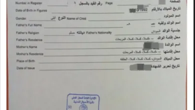 شهادة ميلاد