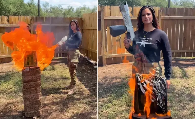 مرشحة امريكية تحرق المصحف