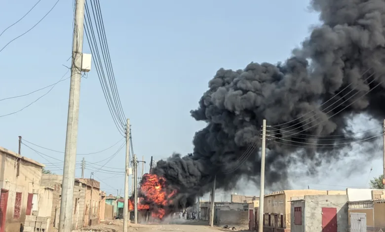 اندلاع حريق في محول كهرباء ديم النور ببورتسودان حريق محول بورتسودان