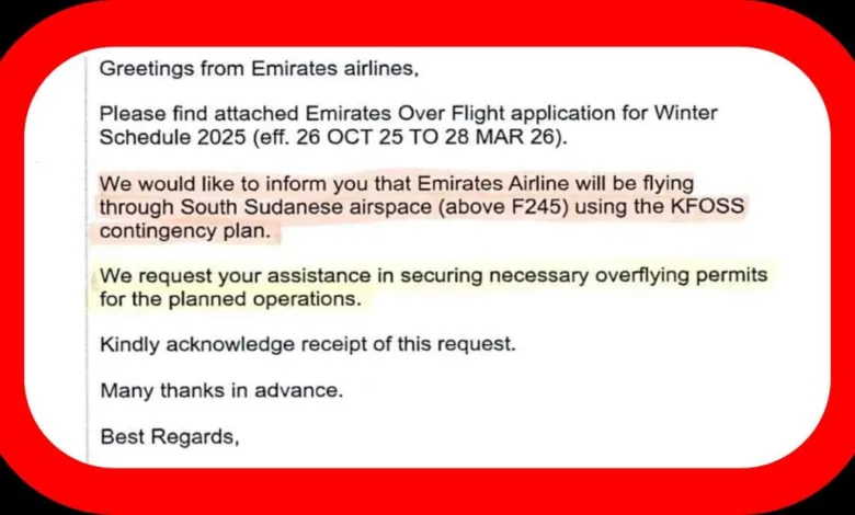 طيران الإمارات يطلب تصريح عبور الأجواء السودانية لأول مرة منذ الحرب الإمارات