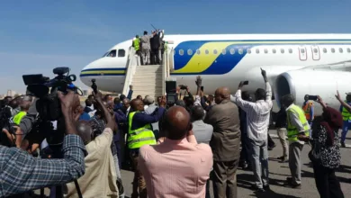 عاجل .. بالصور: وصول اول رحلة لمطار الخرطوم بعد الحرب مطار الخرطوم 3