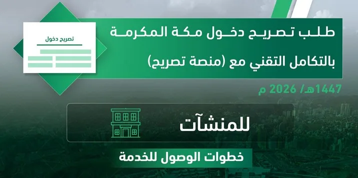 تصريح دخول مكة للمنشآت
