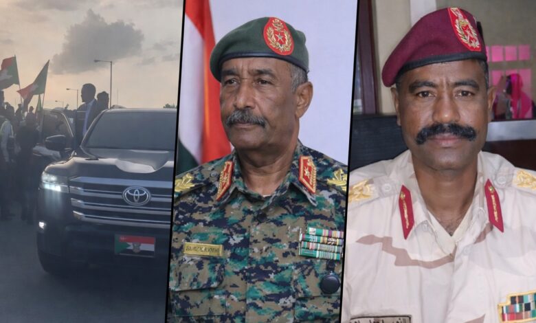 حميدتي يصدر حكمًا بإعدام النور القبة بعد انضمامه للجيش صورة البرهان والنور القبة