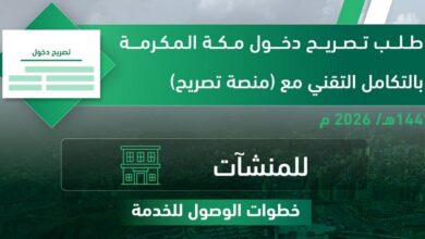 صورة توضيحية لتصريح دخول مكة للمنشآت