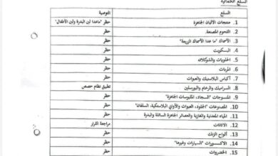 الصناعة والتجارة: بدء تنفيذ قرار حظر استيراد 34 سلعة كمالية اعتباراً من 10 مايو صورة مرفقة بقرار حظر استيراد السلع في السودان
