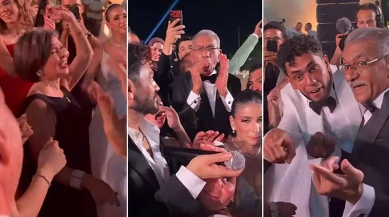 زغرودة سيد رجب لتامر حسني تُشعل حفل زفاف نجله ومقاطع تجتاح السوشيال ميديا زفاف نجل الفنان سيد رجب